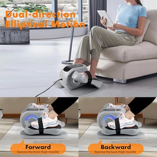Zakle Electric Elliptical Machine for Home Office Users, Quiet Seated Pedal Exerciser with Remote Control and 12 Speed L
