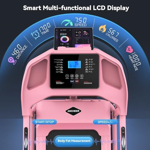 ANCHEER 2025 Upgrade |5HP Portable Treadmill with Sit Up Bench for Home Fitness Lovers | ANCHEER Foldable Treadmill wit