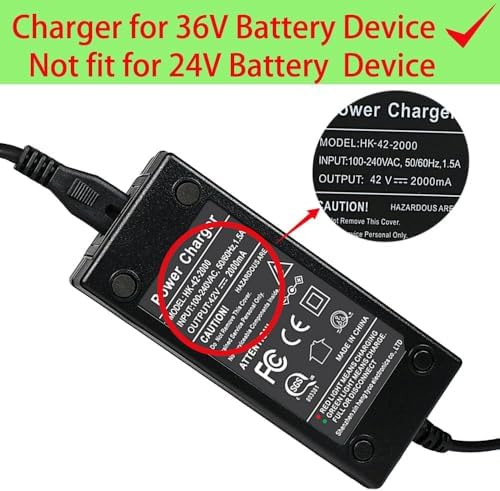 Escooter 42V 2A Lithium Battery Charger for Electric Bike and E-scooter Connector Diameter 5.5mmx|1mm/|5mm Escooter 42V