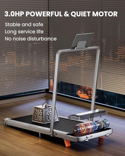 Home Office Walking Pad, Under Desk Treadmill with Incline, |5HP Portable Walking Treadmill, 265 Lbs Weight Capacity, Re