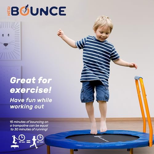 New-Bounce Mini Trampoline - Foldable for Children and Adults - Fitness Rebounder Holds Up to 220 Lbs New-Bounce Mini