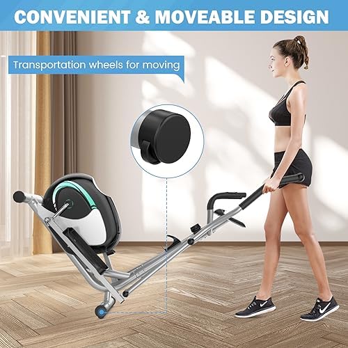 Dripex Magnetic Elliptical Machine Home Workout Quiet Elliptical Trainer 6KG Flywheel 8 Resistance Levels Pulse Monitor