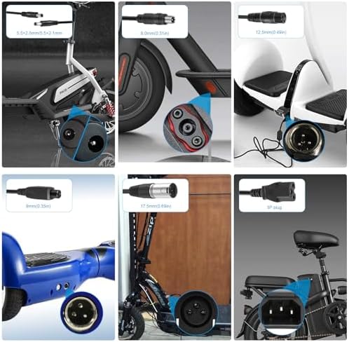 TREE.NB 5|6V 2A Charger for Lithium Battery with 5.5x|1mm Jack Round Connector, GOTRAX GXL V2/G2/G3/G4/Apex/Glider/XR El