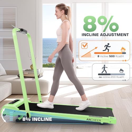 ANCHEER Under Desk Treadmill with Incline and Handle Bar for Home Office | ANCHEER 4 in 1 Folding Treadmill with LED Di