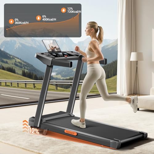 12% Incline Treadmill with Handle for Home and Office 300 Lbs Weight Capacity Foldable Treadmill for Fitness Quiet |0HP