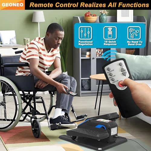 Under Desk Elliptical Machine, Quiet & Small Electric Seated Pedal Exerciser for Senior, Featuring Remote Control & 12 A