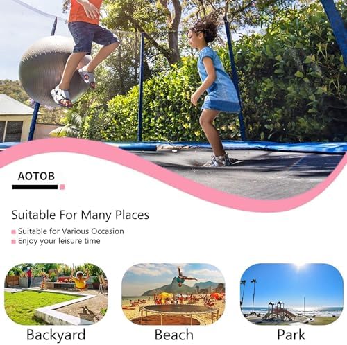 AOTOB Heavy Duty Trampoline with Safety Net and Hoop for Kids and Adults Outdoor Jumping
