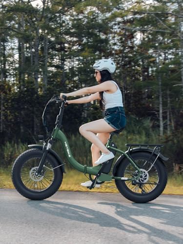 Heybike Ranger Electric Bike for Adults, Peak 1400W Motor Ebike, 28MPH Folding Step-Thru E Bike with Front Suspension