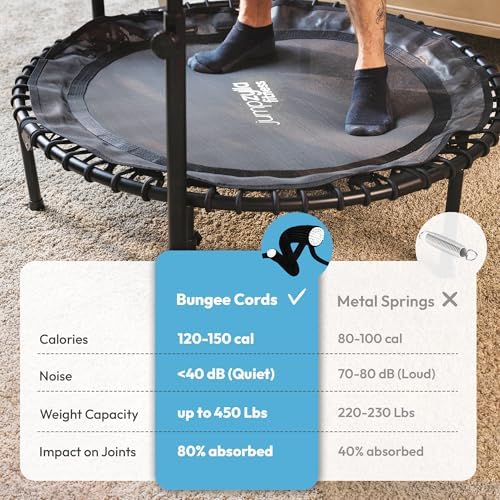 JUMPZYLLA Fitness Rebounder Trampoline for Adults - Indoor/Outdoor Exercise | JUMPZYLLA Mini Trampoline for Adults - Ba