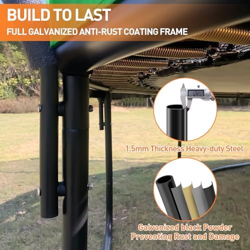 Tranpoline 1500LBS for Kids and Adults with Enclosure Net and Basketball Hoop