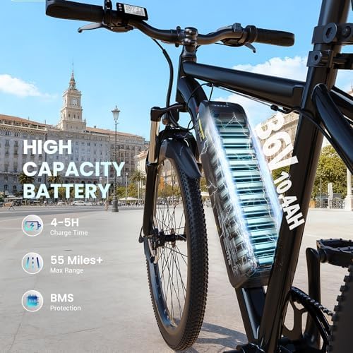 Adults 500W 25 Miles+ 20MPH Electric Mountain Bike for Off-Road Adventures | 750W 55 Miles+ 20MPH Electric Mountain Bik