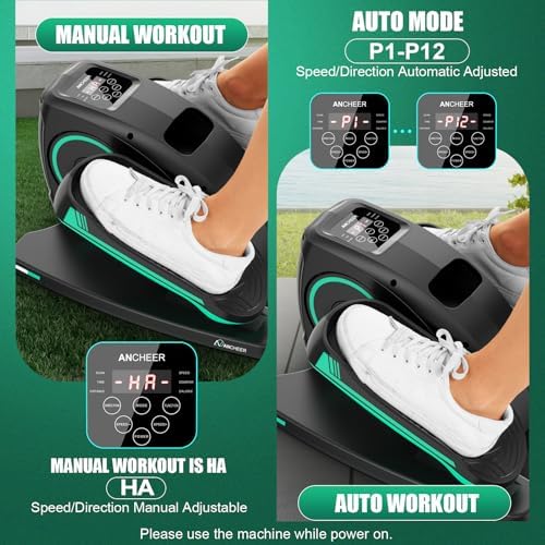 ANCHEER Electric Elliptical Leg Exerciser for Seniors | Quiet Portable Home Office Pedal Exerciser | Remote Control | Se