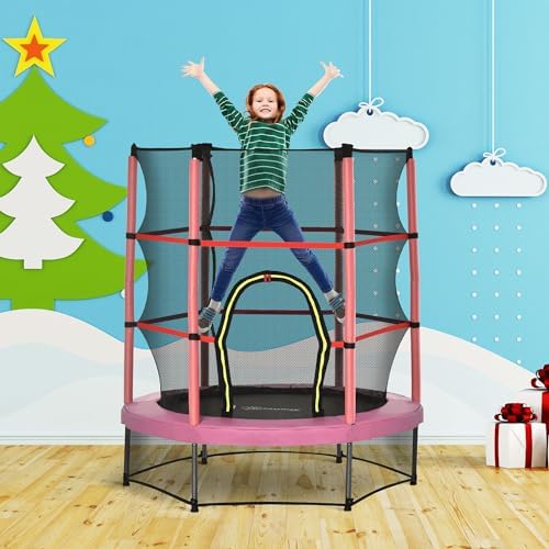 Outsons 5FT Trampoline for Kids | 55" Mini Indoor Outdoor Toddnginele Trampoline Toy | Springless Design Safety Trampol