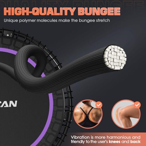 BCAN Durable 450LBS/550LBS Foldable Mini Trampoline for Adult Indoor/Outdoor Workout