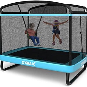 GYMAX Kids Trampoline 6FT Swing Enclosure Safety Net ASTM Approved Indoor Outdoor Birthday Gift