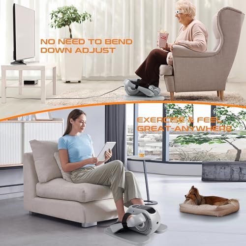 Zakle Electric Elliptical Machine for Home Office Users, Quiet Seated Pedal Exerciser with Remote Control and 12 Speed L