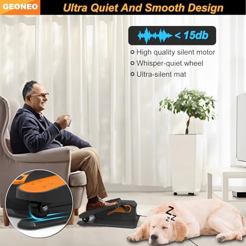 Under Desk Elliptical Machine, Quiet & Small Electric Seated Pedal Exerciser for Senior, Featuring Remote Control & 12 A