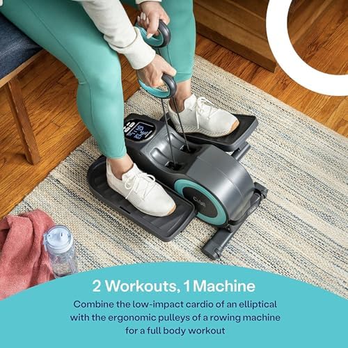 Cubii Total Body Elliptical Pedal Seated Exerciser for Adults and Seniors with Resistance Bands and LCD Display