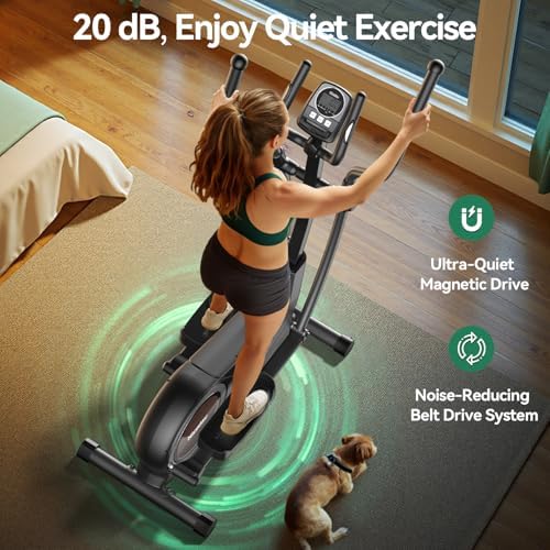 Niceday Elliptical Exercise Machine for Home Workout, Magnetic Elliptical Trainer with Kinomap APP Support, 19IN Stride,