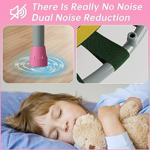 CLORIS 38in/48in Folding Trampoline for Adults with Adjustable Foam Handle - Max Load 450lbs Safety Padded Cover Best Gi