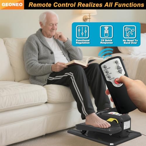 Under Desk Elliptical Machine, Quiet & Small Electric Seated Pedal Exerciser for Senior, Featuring Remote Control & 12 A