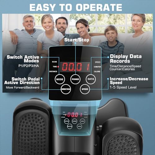 ANCHEER Electric Elliptical Leg Exerciser for Seniors | Quiet Portable Home Office Pedal Exerciser | Remote Control | Se