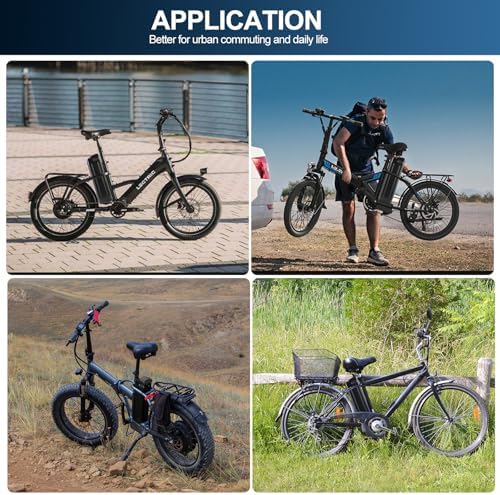 Silver Fish 48V 16Ah Ebike Battery, 2A Charge for 200-750W Electric Bikes