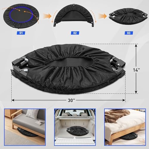 HYD-Parts 48" Mini Trampoline for Adults and Kids | Adjustable Bar | Indoor Fitness Trampoline | Max Load 440lbs HYD-Par