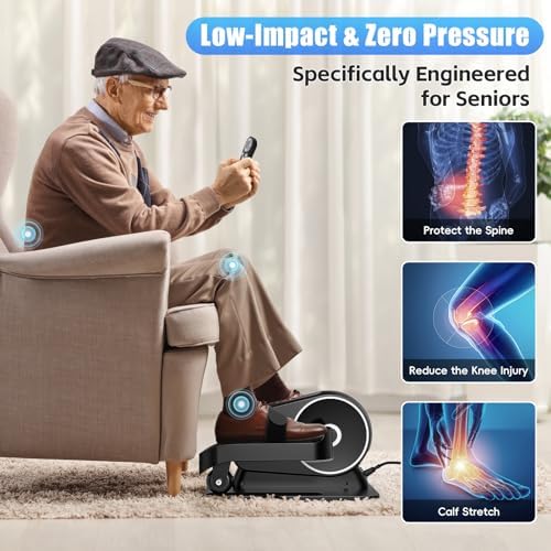 ANCHEER Under Desk Elliptical Machine for Home Office Workers | ANCHEER 2-in-1 Mini Exercise Bike with Digital Display