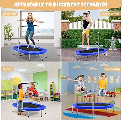 Giantex 2 Persons Foldable Fitness Trampoline Outdoor Indoor OEKO-TEX MAX 330LBS Adult Kid Fitness