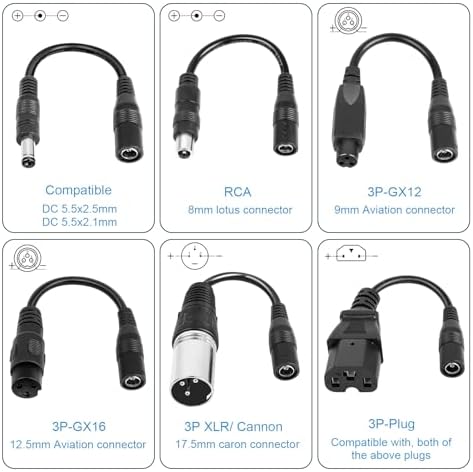 TREE.NB 5|6V 2A Charger for Lithium Battery with 5.5x|1mm Jack Round Connector, GOTRAX GXL V2/G2/G3/G4/Apex/Glider/XR El