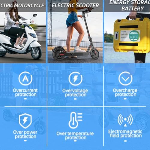 42V 2A Electric Scooter Charger with LED Charging Display, Universal with 4 Connections, for Electric Bike, Mobility Sco