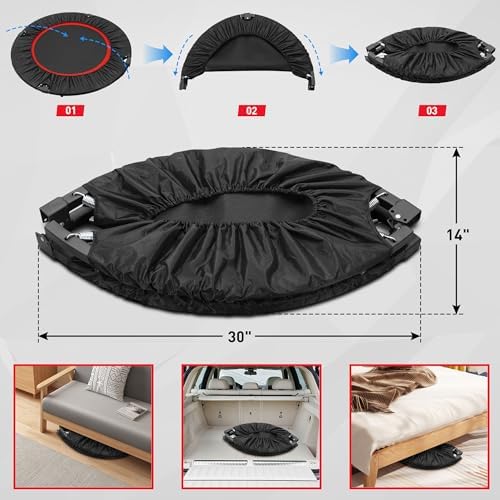 HYD-Parts 48" Mini Trampoline for Adults and Kids | Adjustable Bar | Indoor Fitness Trampoline | Max Load 440lbs HYD-Par