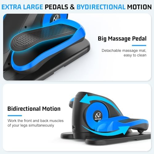 ANCHEER Elliptical Exercise Machine for Home Use, Electric Leg Exerciser for Seniors and Home Office | 12 Speeds Seated