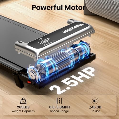 Under Desk Treadmill with Incline and Remote Control | Low Noise |5HP Walking Pad for Home Office | Portable Walking Pa