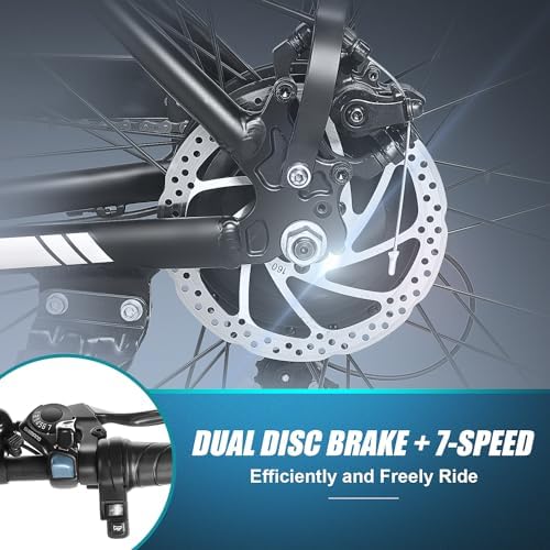 ANCHEER 48V 499Wh Electric Bike for Adults, 26" City Commuter Bike for Women Men, Up to 55 Miles Range, 3H Fast Charge,