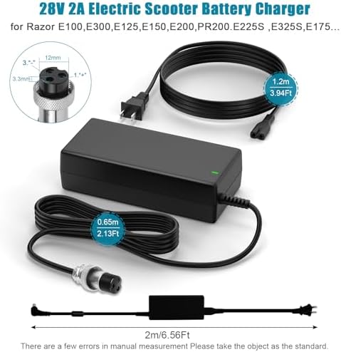 Sunl City Express 29V 2A Electric Bike Scooter Battery Fast Charger for Razor E100 E200 E200S E175 E300 E300S E500 E225S