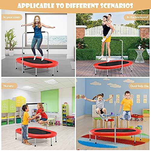 Giantex 2 Persons Foldable Fitness Trampoline Outdoor Indoor OEKO-TEX MAX 330LBS Adult Kid Fitness