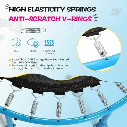 SkyBound Kids Trampoline Indoor 36 Inch - Kids Trampoline with Handle - |0mm Steel Pipe Mini Trampoline for Toddlers and