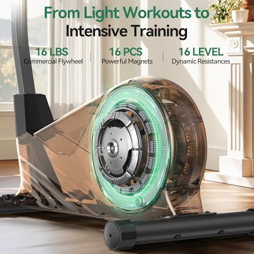 Niceday Elliptical Exercise Machine for Home Workout, Magnetic Elliptical Trainer with Kinomap APP Support, 19IN Stride,