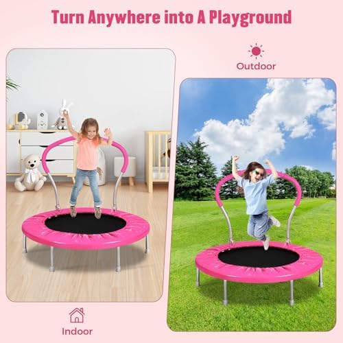 Lyromix 36-Inch Kids Trampoline with Handle - Indoor Mini Trampoline for Toddlers and Kids Lyromix 36-Inch Kids Trampoli