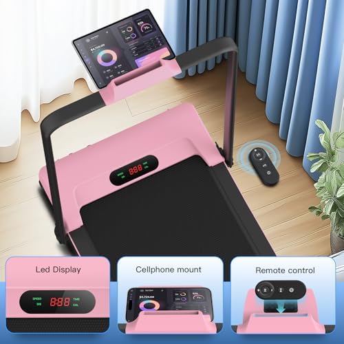 ANCHEER Portable Folding Treadmill with Remote Control and LED Screen - 12% Incline - Max 320 lb Capacity - Home, Gym, a