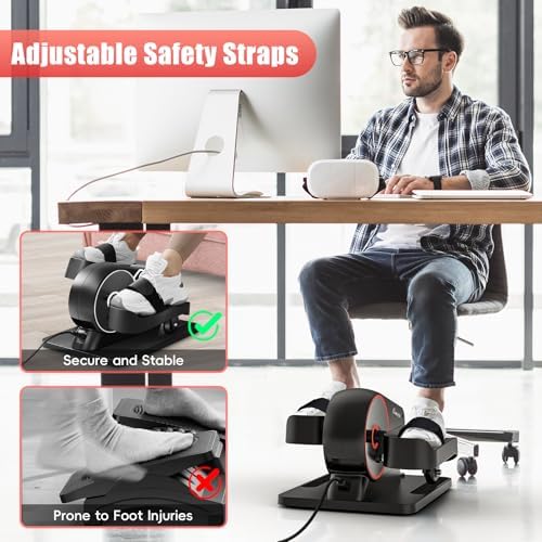 ANCHEER Under Desk Elliptical Machine for Home Office Workers | ANCHEER 2-in-1 Mini Exercise Bike with Digital Display