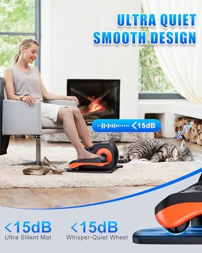 Electric Under Desk Elliptical Machine for Seniors with Remote Control Portable Quiet Seated Pedal Exerciser for Senio