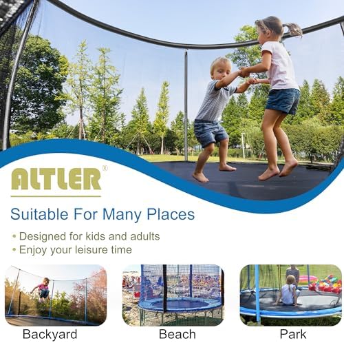 **ASTM Approved 12FT Round Trampoline with Enhanced Weight Capacity for Kids and Adults** | **Heavy-Duty Bounce Mat wit