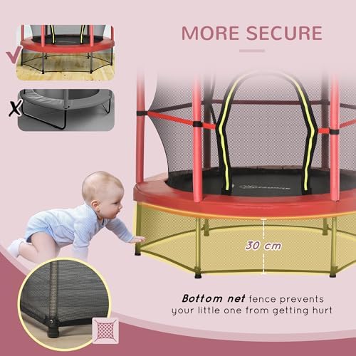 Outsons 5FT Trampoline for Kids | 55" Mini Indoor Outdoor Toddnginele Trampoline Toy | Springless Design Safety Trampol