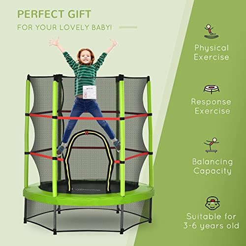 Outsons 5FT Trampoline for Kids | 55" Mini Indoor Outdoor Toddnginele Trampoline Toy | Springless Design Safety Trampol
