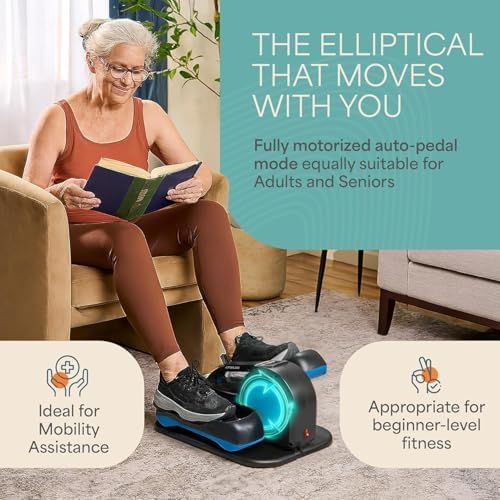 Lifepro Quiet Elliptical Exercise Machine for Seniors & Adults, Seated Pedal Exerciser, Home & Office Use, Portable Red
