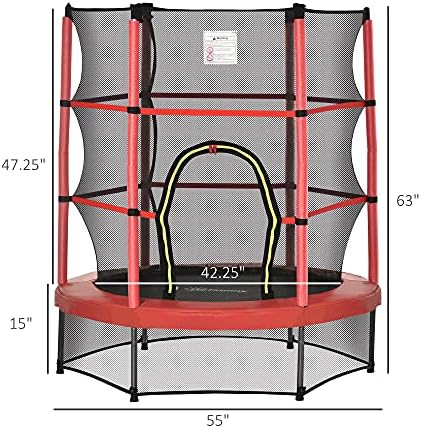 Outsons 5FT Trampoline for Kids | 55" Mini Indoor Outdoor Toddnginele Trampoline Toy | Springless Design Safety Trampol