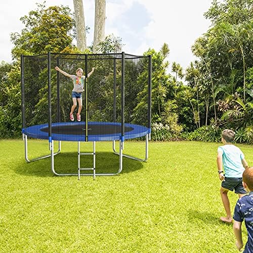 AOTOB Heavy Duty Trampoline with Safety Net and Hoop for Kids and Adults Outdoor Jumping